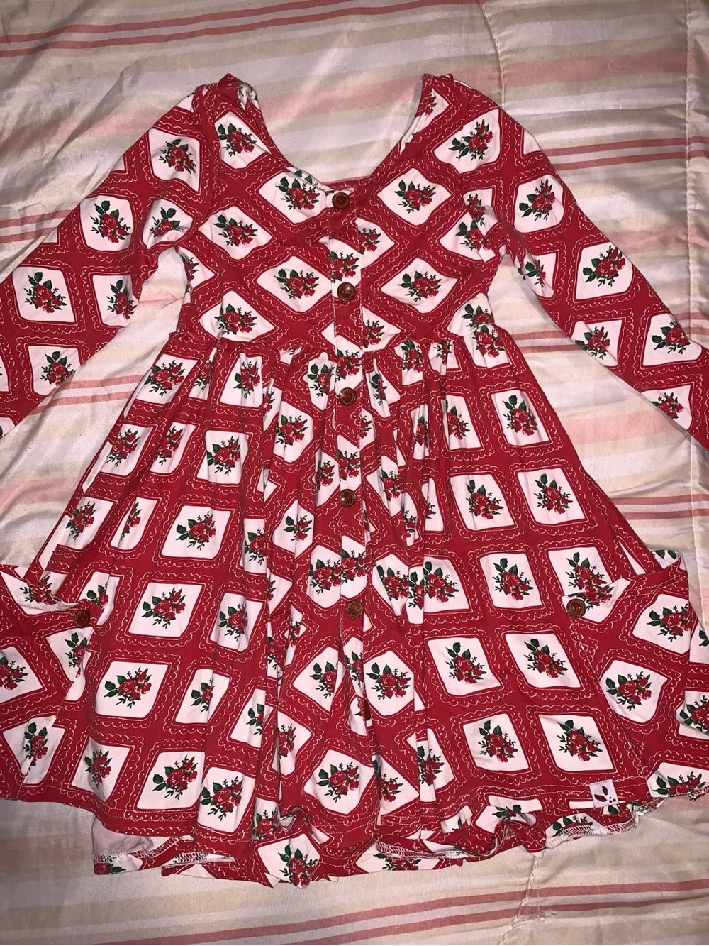 SweetHoney Red Floral Bandana Print Twirl Dress